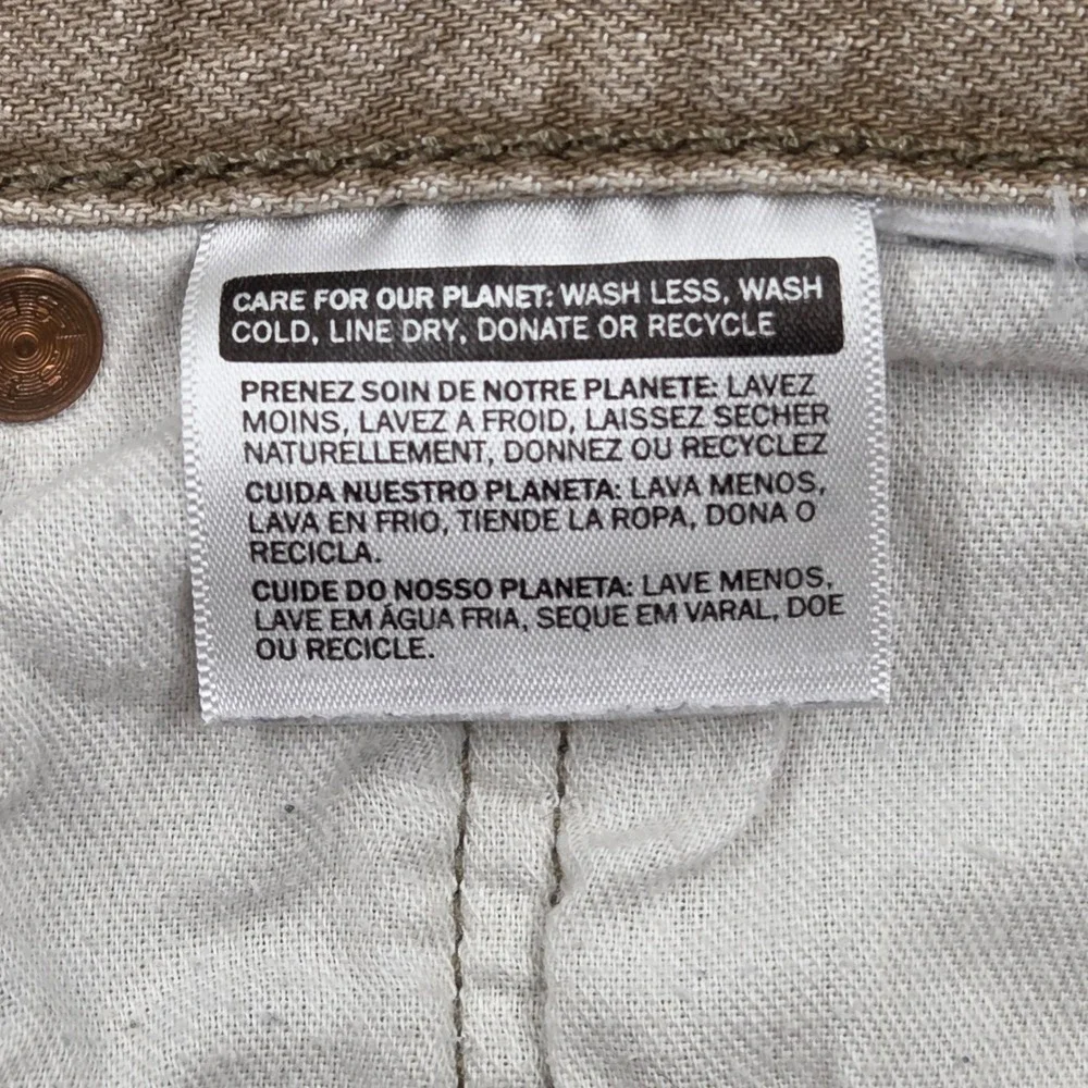 Levis 501 Button Fly White Oak Cone Denim Jeans Tan Mens 38x36 USA